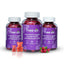 Three bottles of Free on gummies for ovarian health and menstrual cycle support on a white background