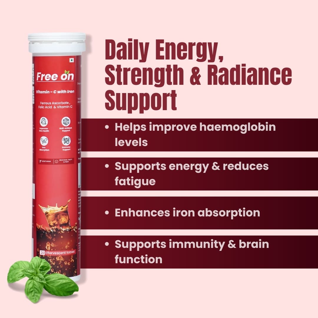 Free on Vitamin - C with Iron Effervescent Tablet