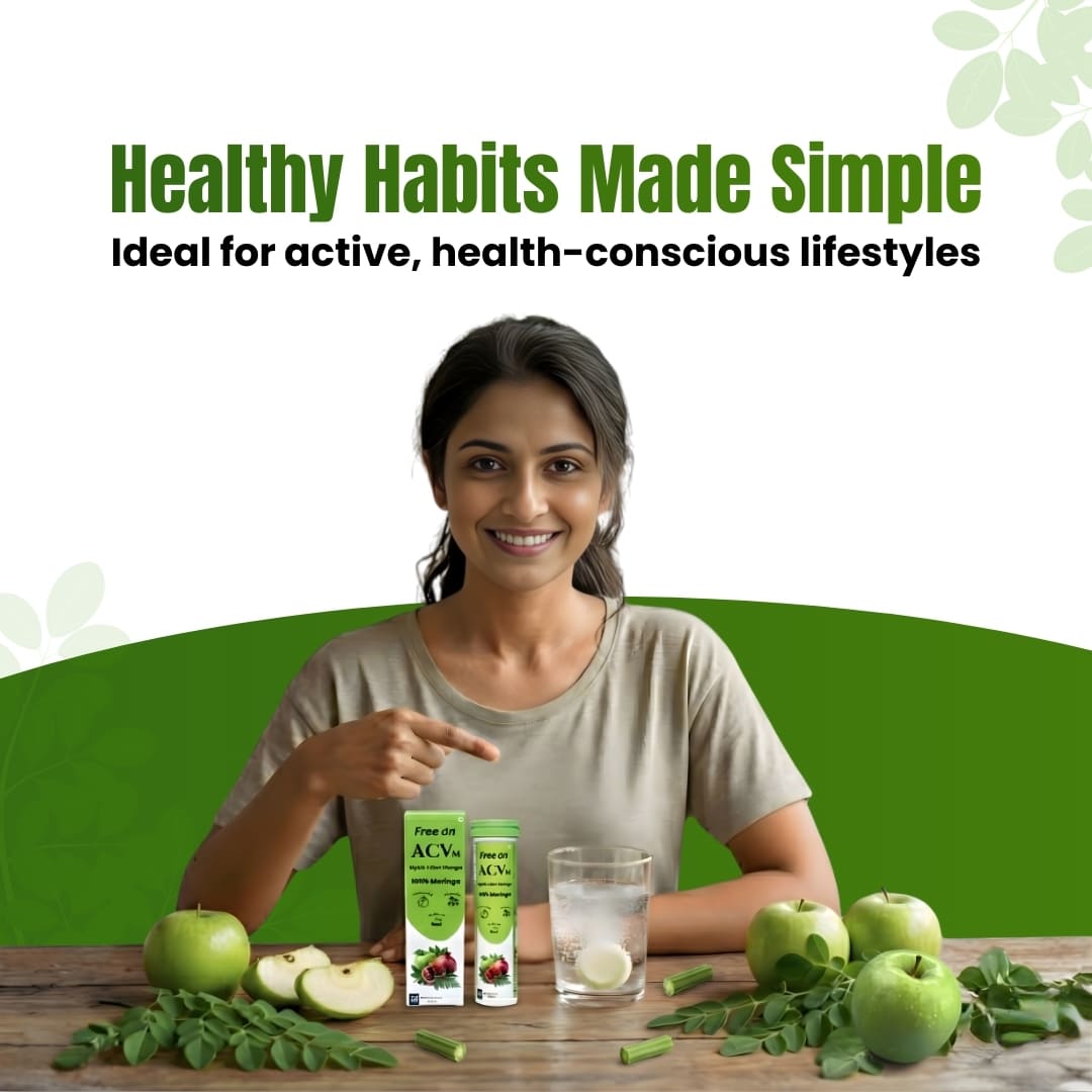 ACVm, Apple Cider Vinegar with Moringa Effervescent Tablet