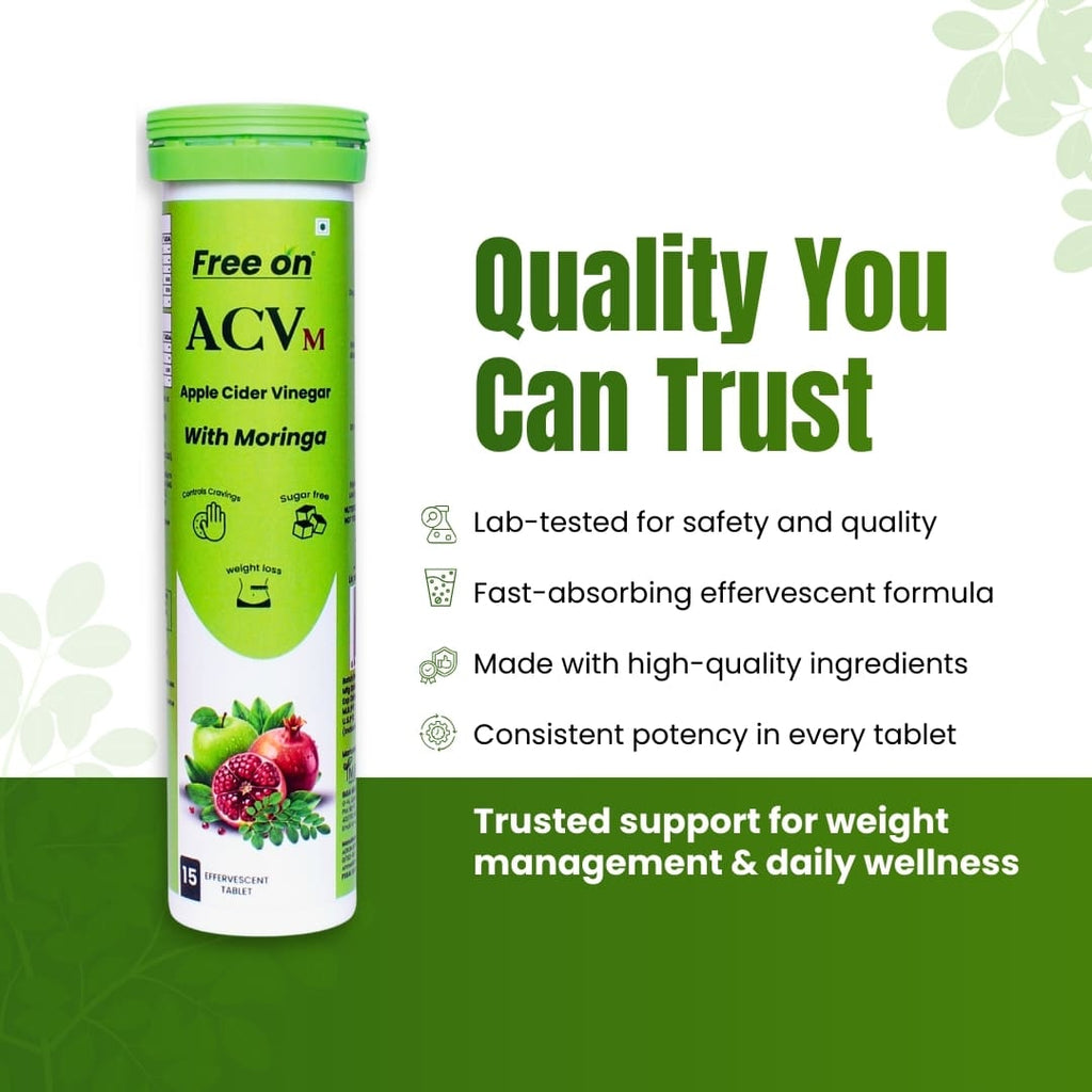 ACVm, Apple Cider Vinegar with Moringa Effervescent Tablet