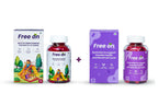 FreeOn her & little one combo ofgummie sto support ovarian health & menstrual cycle along side on multivitamin Gummies for kid. a pack of 30 gummies with natural flavour bear shape gummies