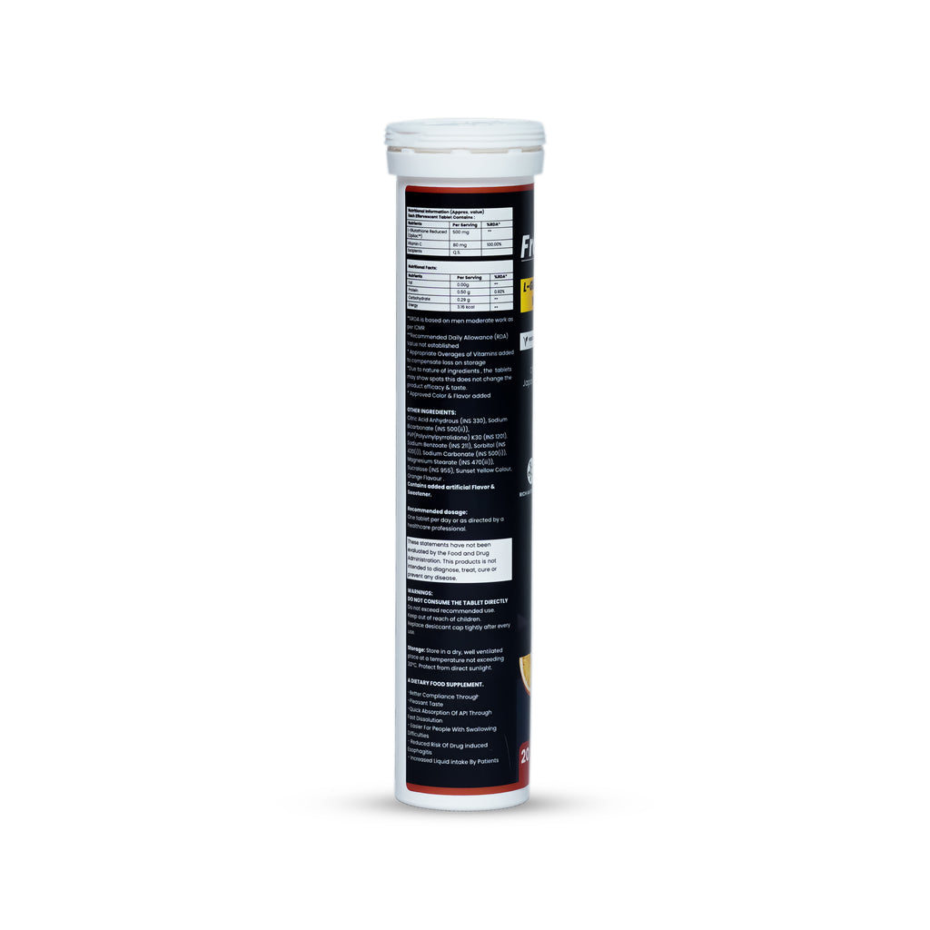 Supplement tube with label on a white background