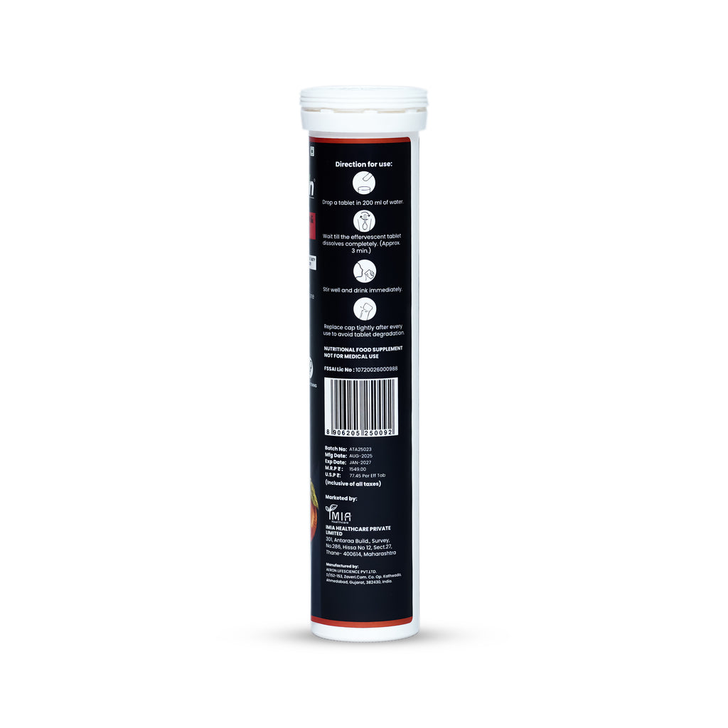 Supplement tube with label on a white background