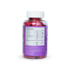 Supplement bottle with a purple label on a white background