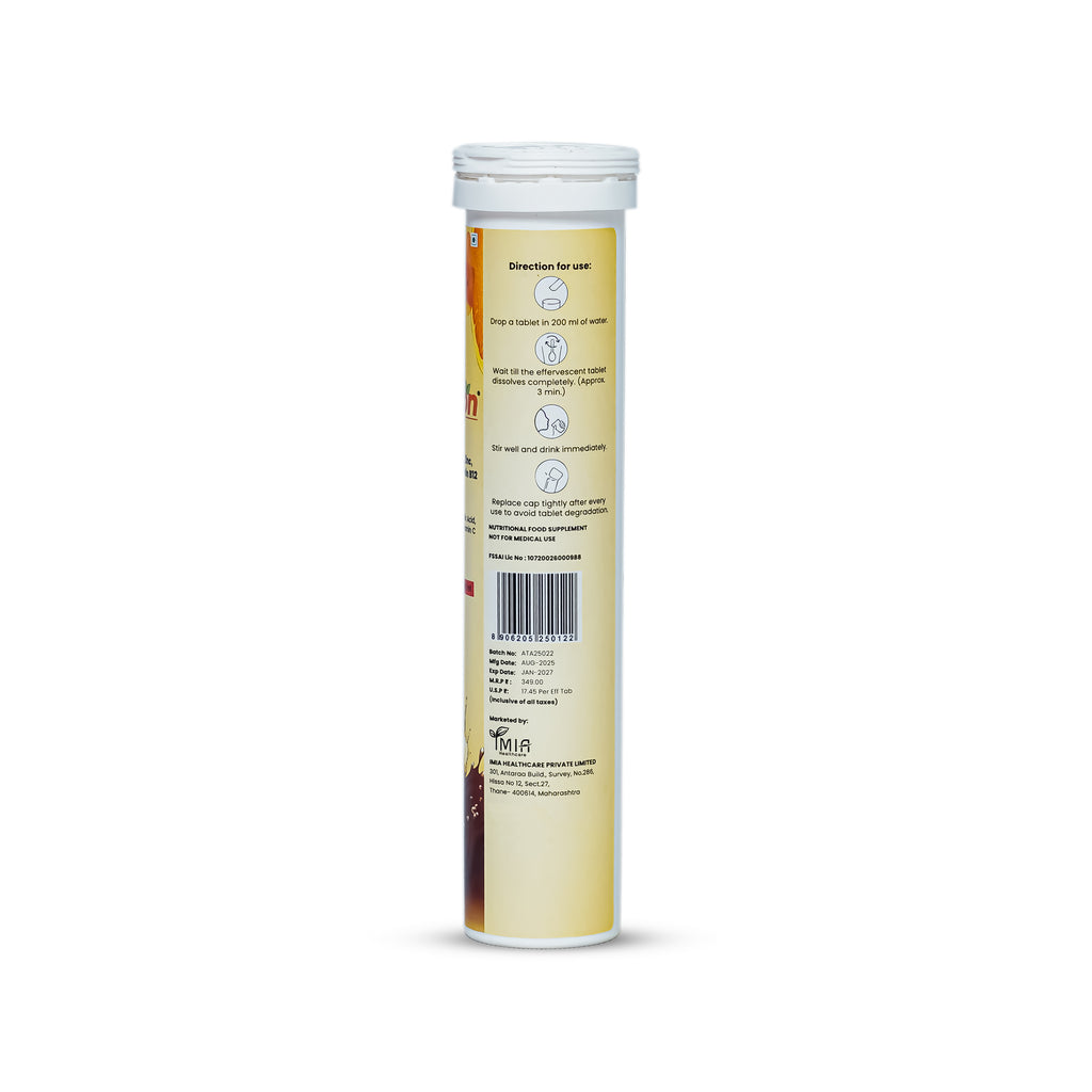 Supplement tube with label on a white background