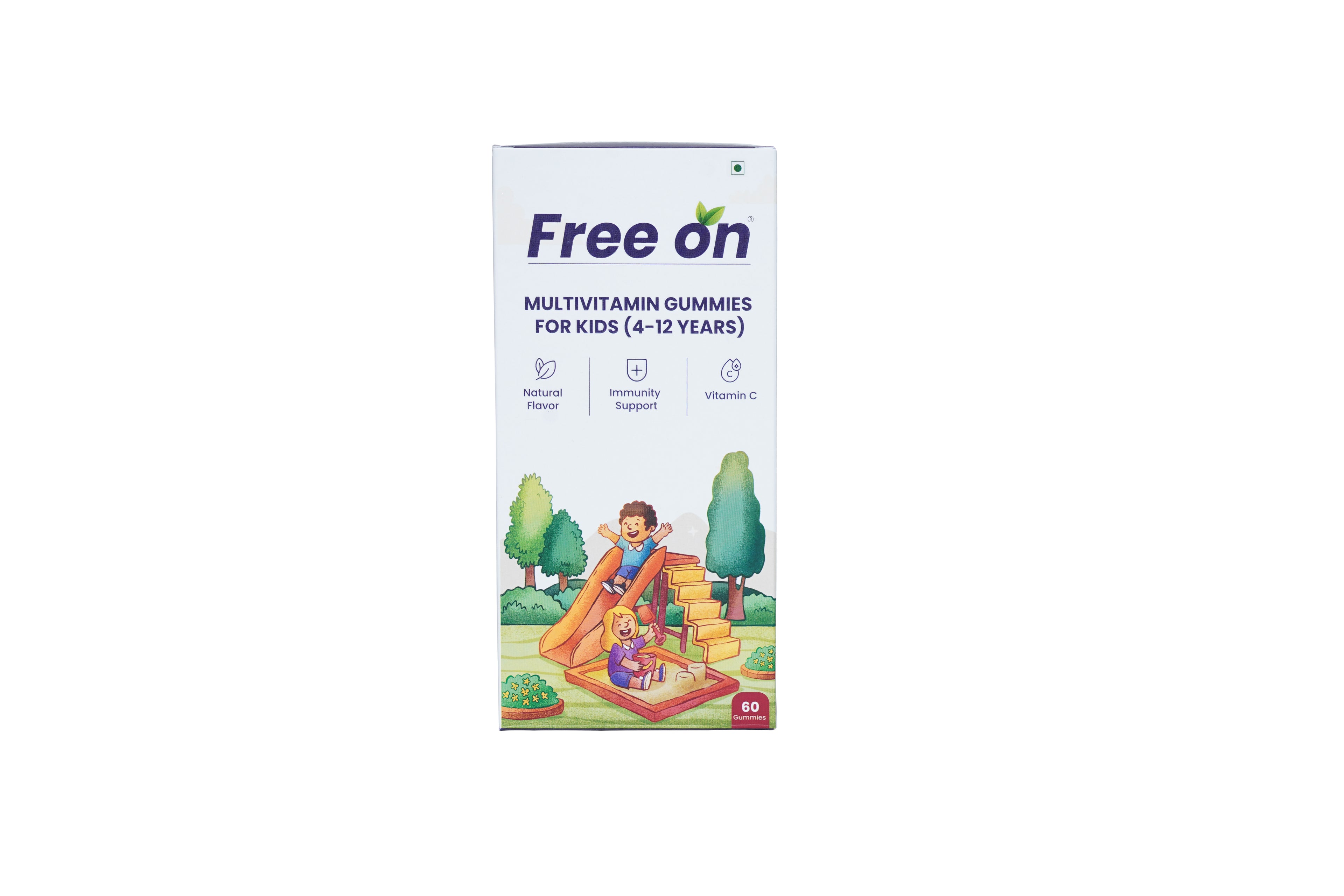 Product packaging for 'Free on' montessori summer camp for kids on a white background
