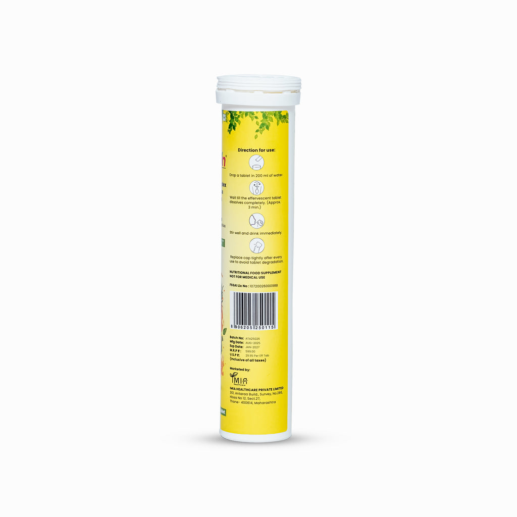 Yellow tube with a white cap on a white background